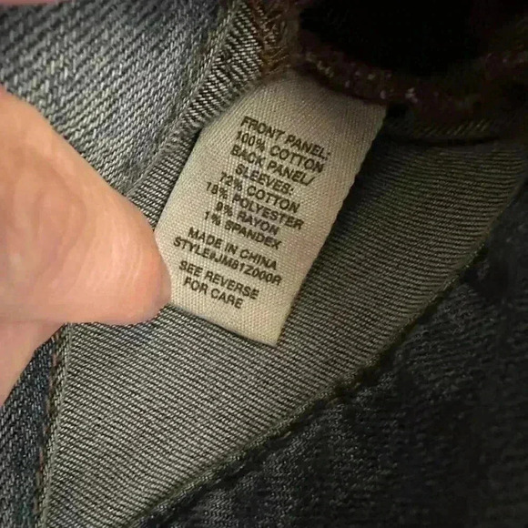 MUDD JUNIOR TEEN GIRLS WOMENS L DENIM JEAN JACKET DISTRESSED BUTTON MED WASH - Picture 4 of 5